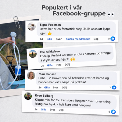 Portabel vannpumpe: Sett med slange og munnstykker