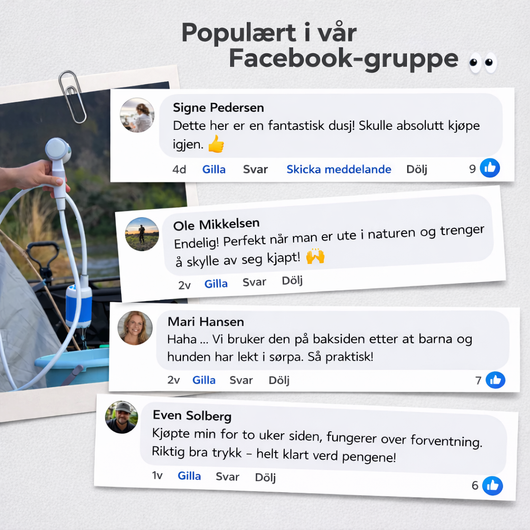 Portabel vannpumpe: Sett med slange og munnstykker